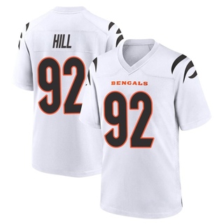 Game B.J. Hill Men's Cincinnati Bengals Jersey - White