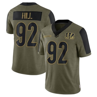 Limited B.J. Hill Men's Cincinnati Bengals 2021 Salute To Service Jersey - Olive