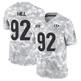 Limited B.J. Hill Men's Cincinnati Bengals 2024 Salute to Service Jersey - Arctic Camo
