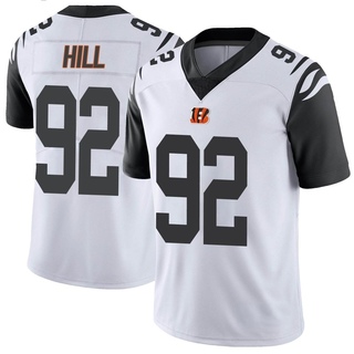 Limited B.J. Hill Men's Cincinnati Bengals Color Rush Vapor Untouchable Jersey - White