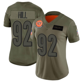 Limited B.J. Hill Women's Cincinnati Bengals 2019 Salute to Service Jersey - Camo