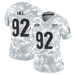 Limited B.J. Hill Women's Cincinnati Bengals 2024 Salute to Service Jersey - Arctic Camo
