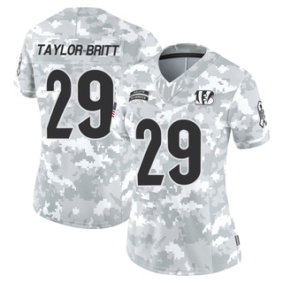 Limited Cam Taylor-Britt Women's Cincinnati Bengals 2024 Salute to Service Jersey - Arctic Camo