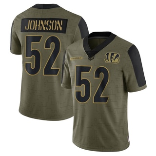 Limited Cedric Johnson Men's Cincinnati Bengals 2021 Salute To Service Jersey - Olive