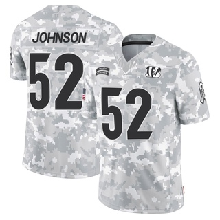 Limited Cedric Johnson Men's Cincinnati Bengals 2024 Salute to Service Jersey - Arctic Camo