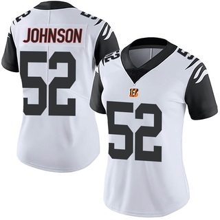 Limited Cedric Johnson Women's Cincinnati Bengals Color Rush Vapor Untouchable Jersey - White