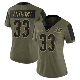 Limited Daijahn Anthony Women's Cincinnati Bengals 2021 Salute To Service Jersey - Olive